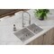 Elkay 18 Gauge SS 31-1/2" x 18-1/2" x 9" 60/40 Dbl Bowl Undermnt Sink and Faucet Kit w/ Btm Grid and Drain ECTRU32179RTFBC - alternate 2